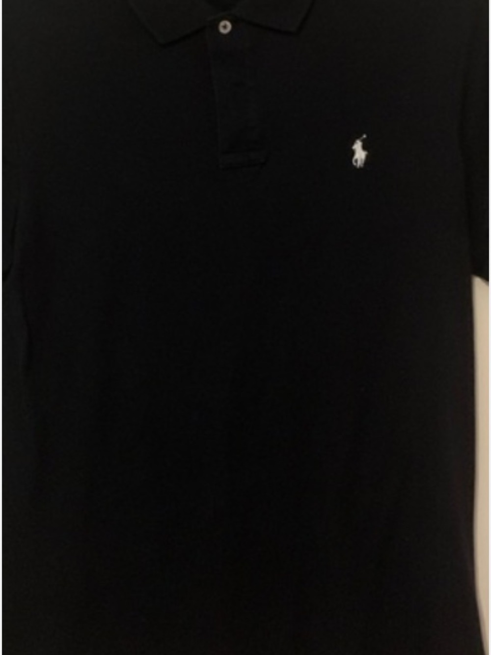 Ralph Lauren Black Men's Polo Shirt with Contrast Buttons